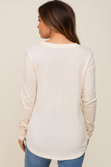 Cream Long Sleeve Maternity Top