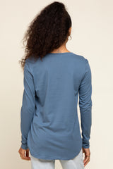 Blue Long Sleeve Top