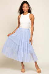 Light Pink Tulle Midi Skirt