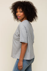 Heather Grey Basic Rolled Short Sleeve T-Shirt