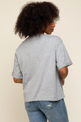 Heather Grey Basic Rolled Short Sleeve T-Shirt