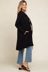 Black Draped Maternity Cardigan