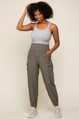 Olive Cargo Pocket Maternity Joggers