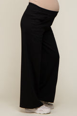 Black Basic Wide Leg Maternity Lounge Pants