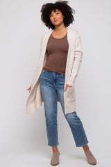 Beige Basic Knit Cardigan