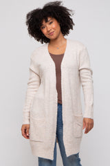 Beige Basic Knit Cardigan