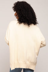 Cream Dolman Sleeve Side Slit Sweater