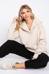 Beige Collared Pullover