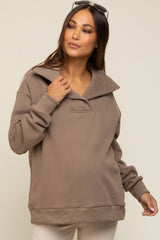 Mocha Collared Maternity Pullover