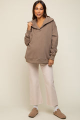 Mocha Collared Maternity Pullover