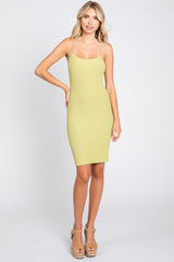 Lime Ribbed Double Strap Dress