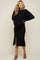 Black Knit Long Sleeve Crop Top Maternity Midi Skirt Set