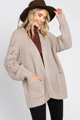 Taupe Chunky Knit Cardigan