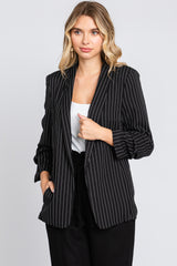 Black Pinstriped Blazer