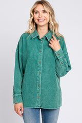 Emerald Green Corduroy Button Up Top