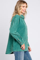 Emerald Green Corduroy Button Up Top