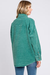 Emerald Green Corduroy Button Up Top