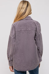 Charcoal Corduroy Button Up Maternity Top