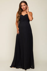 Black Sweetheart Convertible Chiffon Maternity Gown