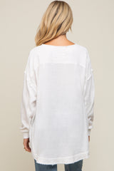 Ivory Lightweight Button Front Maternity Tunic Top