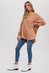 Mocha Lightweight Button Front Tunic