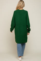 Forest Green Chunky Waffle Knit Maternity Cardigan