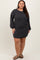 Charcoal Rib Knit Long Sleeve Plus Dress