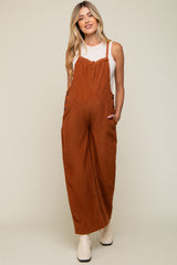 Rust Corduroy Wide Leg Maternity Overalls