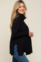 Black Cowl Neck Dolman Sleeve Maternity Sweater