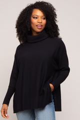 Black Cowl Neck Dolman Sleeve Sweater