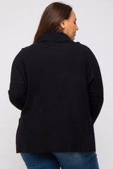 Black Cowl Neck Dolman Sleeve Plus Sweater