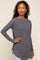 Charcoal Long Sleeve Curved Hem Top