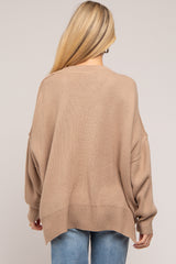 Mocha Maternity Long Sleeve Sweater