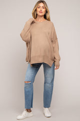 Mocha Maternity Long Sleeve Sweater