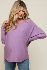 Lavender Knit Long Dolman Sleeve Maternity Top