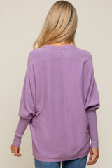 Lavender Knit Long Dolman Sleeve Maternity Top