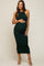 Forest Green Rib Knit Cutout Criss Cross Back Maternity Maxi Dress