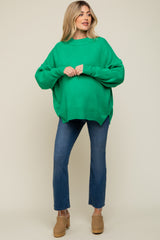 Green Mock Neck Maternity Sweater