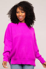 Magenta Mock Neck Sweater