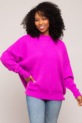 Magenta Mock Neck Maternity Sweater