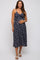 Black Floral Ruffle Accent Maternity Midi Dress