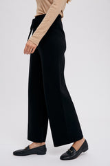 Black Sweater Knit Drawstring Pants