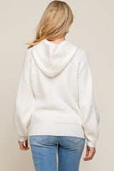 Ivory Hooded Maternity Sweater