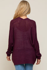 Plum Cuff Sleeve Maternity Cardigan