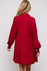 Red Button Down Maternity Dress