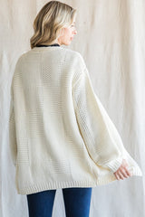 Cream Chunky Knit Oversized Cardigan