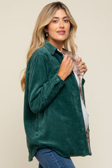 Forest Green Reversible Maternity Shirt Jacket