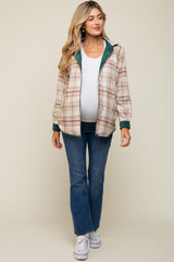 Forest Green Reversible Maternity Shirt Jacket