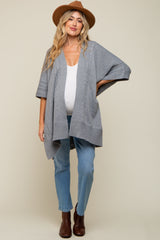 Heather Draped Cable Knit Dolman Sleeve Maternity Cardigan