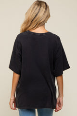 Black Faded Oversized Maternity T-Shirt